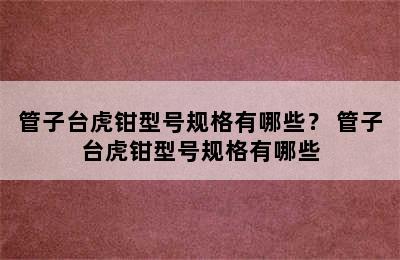 管子台虎钳型号规格有哪些？ 管子台虎钳型号规格有哪些